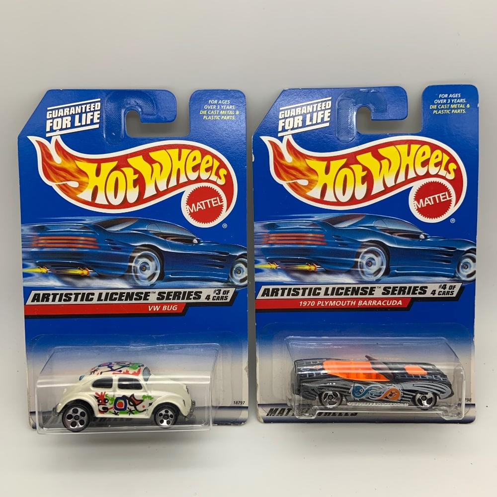 Vintage Mattel Hot Wheels 1997 Artistic License Series Cars 3 & 4 SEALED!